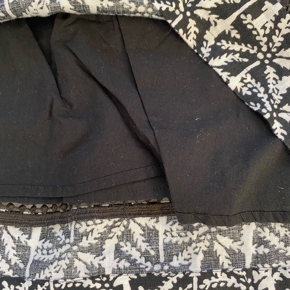 Vineyard Vines Linen Shift Dress Palm Print Black White Size 8 Lined Resort Prep - Picture 9 of 13